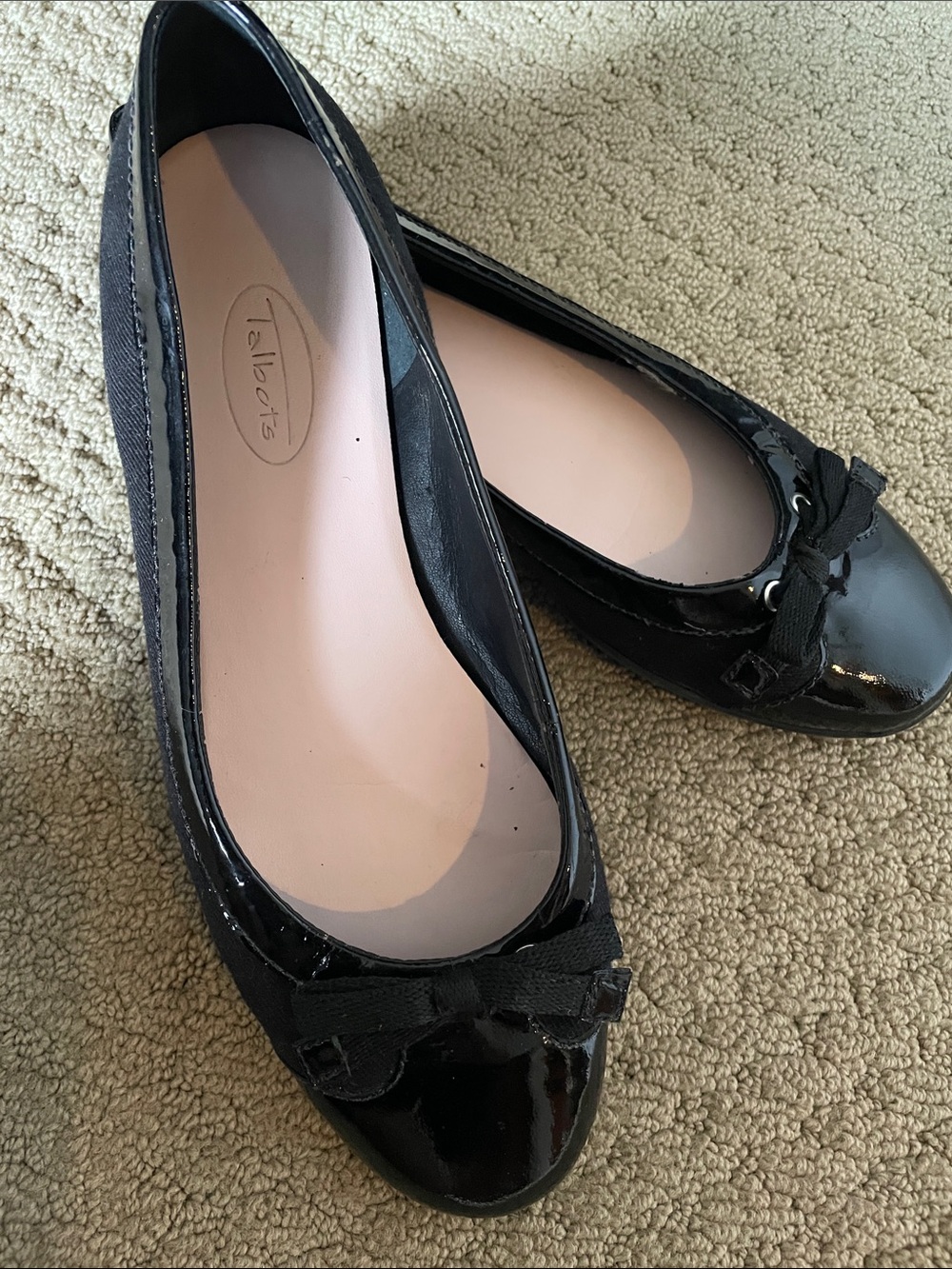 Talbots Black Patent Bow Ballet Flats